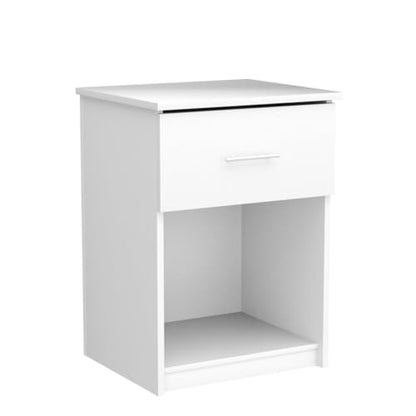 Furinno Tidur Nightstand, 2-Pack, Solid White | Bar Handle, with Storage Shelf, Bedside Table, End Table, Side Table, for Bedroom, Closet, Dorm - color: Solid White, style: 2-Pack Handle
