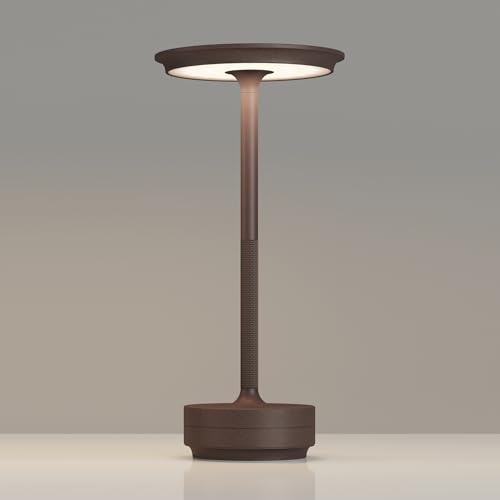 TBBGA 1 Pack Rechargeable Table Lamps Cordless, 5000mAh Outdoor Table Light | 3 Color Stepless Dimming Portable LED Table Lamp with Memory Function, for Home/Dinner/Patio/Restaurant.(Rust) - color: Rust-1