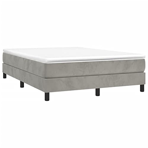 Queen Size Upholstered Bed Frame, Modern Velvet Platform Bed with 9.8 Inch Clearance, Sturdy Engineered Wood Base, Light Gray - color: Light Gray, size: Queen & 9.8"