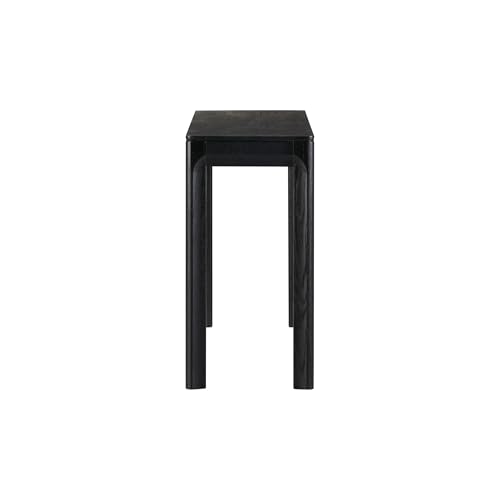 Flow 47-Inch Console Table, Modern Solid Wood Entryway Table with Hidden Drawer, Waterproof & Heat Resistant, Narrow Table for Hallway, Living Room & Foyer, Burnt Black - color: Burnt Black, size: 47 Inch, style: Console