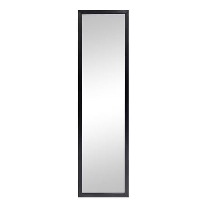 13.5"x49.5" Black Modern Full Length Door Mirror for Bedroom Living Room | Sleek Modern Frame; Space Saving Door Mount; Wide Full-body Reflection; Indoor Decor Compatibility