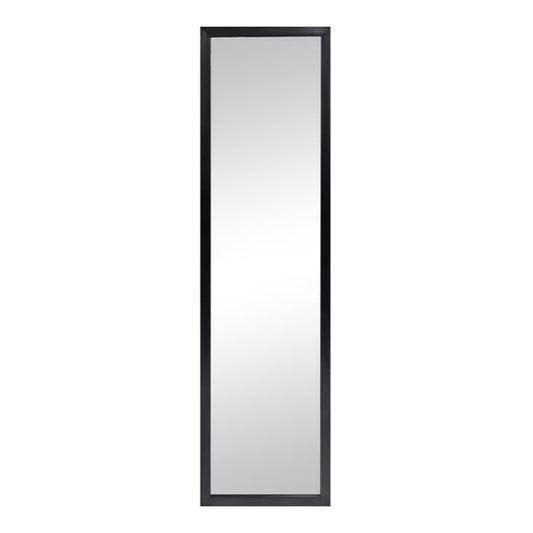 13.5"x49.5" Black Modern Full Length Door Mirror for Bedroom Living Room | Sleek Modern Frame; Space Saving Door Mount; Wide Full-body Reflection; Indoor Decor Compatibility