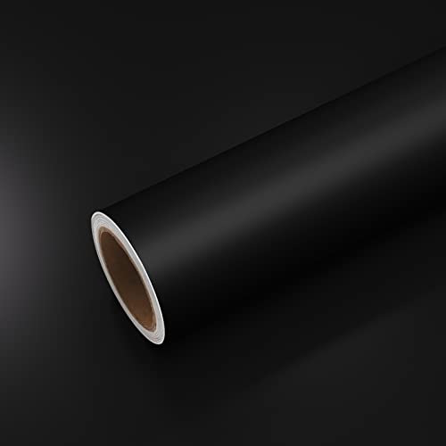 VEELIKE 15.7''x118'' Matte Black Wallpaper Peel and Stick Removable Thick Black Contact Paper for Walls Cabinets Shelves Self Adhesive Waterproof Vinyl Wall Paper Roll for Bedroom Furniture Countertop - color: Black, size: 15.7" x 118"