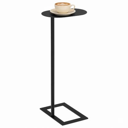 Modern Stable C Table End Table, 27.5" Tall, Large, Black | C Shaped Side Table that Slides Under Sofa, Slim Under Couch Table, Industrial Coffee Tray Table for Living Room Bedroom - color: Black, size: Large