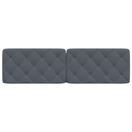 King Size Headboard Cushion, Wall Mounted Upholstered Backrest with Removable Velvet Cover, Dark Grey Fabric Cushion for Reading and Bed Support, 72.8 inch Wide - size: King