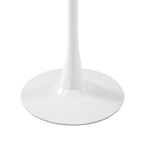 LeisureMod Bristol Collection 35" Round Bar Height Table, Modern MDF Top Pub with White Pedestal Base, Bistro Cocktail Table for Kitchen, Dining Room, Cafe, Restaurant & Home Bar, White - color: White, size: 35" Wide