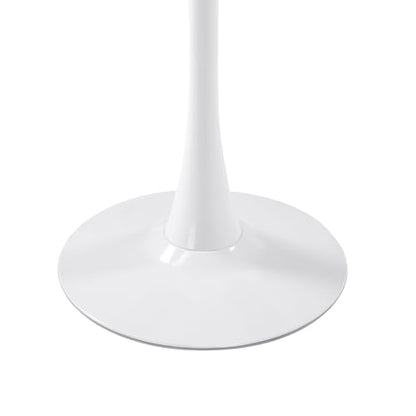 LeisureMod Bristol Collection 35" Round Bar Height Table, Modern MDF Top Pub with White Pedestal Base, Bistro Cocktail Table for Kitchen, Dining Room, Cafe, Restaurant & Home Bar, White - color: White, size: 35" Wide