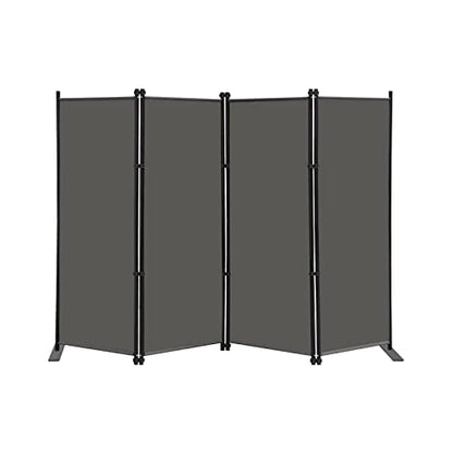 MAYOLIAH 4 Panel Room Divider Screen 6Ft Tall Foldable Privacy Dividers | The room divider is advised to use inside the room, NOT OUTDOORS in case it doesn't stand well under windy weather. - color: Grey, size: 4 Panel