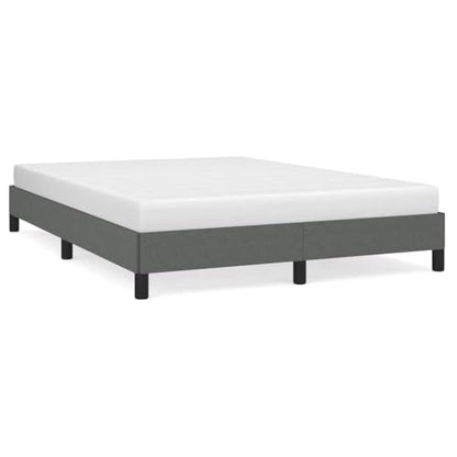 Dark Grey Queen Upholstered Platform Bed 61"x81.1"x9.8", Fabric & Wood, Low Profile, Easy Assembly - color: Grey-a, size: Queen
