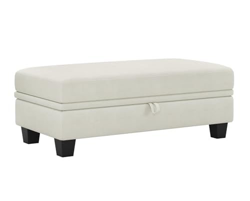 Belffin 45.9" Storage Ottoman Bench Oversized Ottoman for Footrest Upholstered Entryway Bench with Seating for Bedroom, Living Room. Beige - color: Beige, size: 23.2"D x 45.9"W x 18.9"H