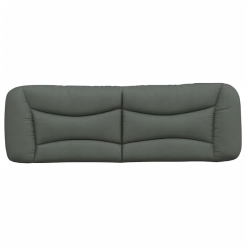 Wall Mounted Headboard Cushion, Dark Grey Upholstered Backrest Pillow for Bedroom Reading, Striped Waveform Fabric Bed Head Support, 61 x 19 Inch - size: 60.2" & 1