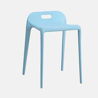 Plastic Stools - Nesting Stool -Stackable Modern Dining Chair 46cm Seat Height,Open Back,Save Space,Nordic Style（Set of 1）(Blue) - color: Blue