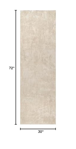 nuLOOM Loni Cream Solid Washable Runner Rug, 2' x 6' - color: Cream, size: 2'6" x 6' (Rectangular)