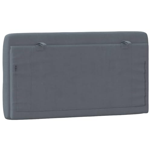 39.4 Inch Headboard Cushion, Dark Gray Velvet Upholstered Wall-Mounted Headboard, Geometric Diamond Pattern Bed Backrest Support for Reading and Bedroom Decor - size: 39.4 inches