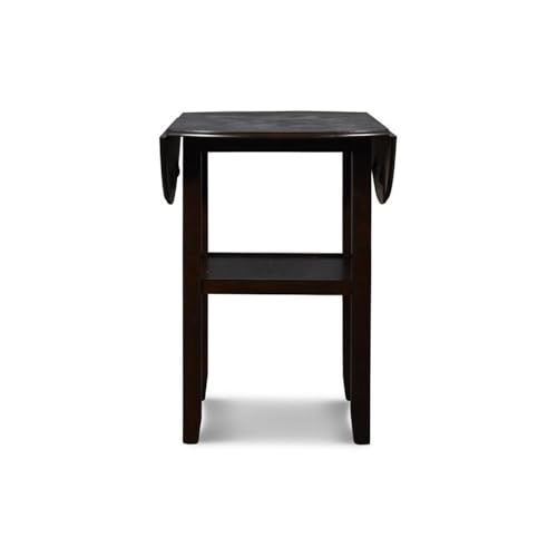 New Classic Furniture Gia 3-Piece Drop Leaf Counter Table Set with 2 Chairs, 42-Inch, Ebony - color: Ebony, size: Counter Set