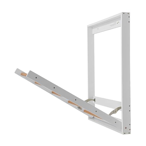 Wall Mounted Clothes Drying Rack Wood Laundry Rack Space-Saving, Folding Clothes Drying Rack for Laundry Room, Bathroom, Apartments White 23.6×2.4×31.5in