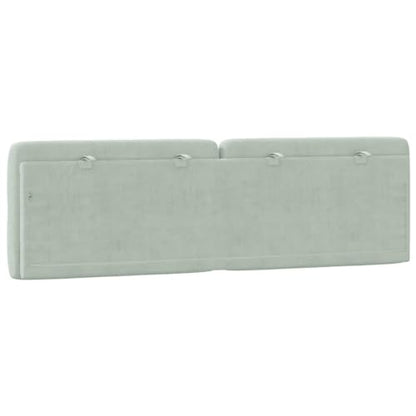 Headboard Cushion Wall Mounted Upholstered Backrest, 61 Inch Light Grey Velvet Headboard for Queen Bed, Geometric Pattern Support Pillow with Removable Washable Cover