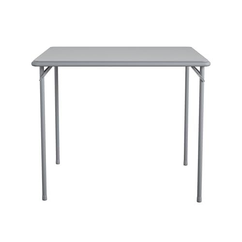 COSCO 34" Square Vinyl Tabletop Folding Table, Gray - color: Grey