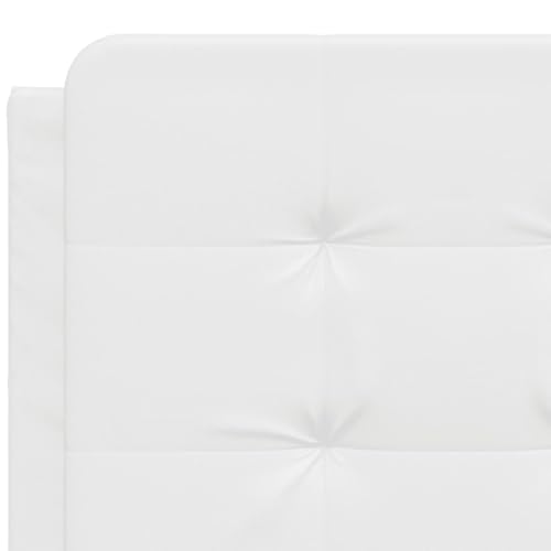 White Headboard Cushion Mounted Wall - Upholstered Headboards Full Size, Bed Frame for Wall, Fabric Headboard, 53.9 in