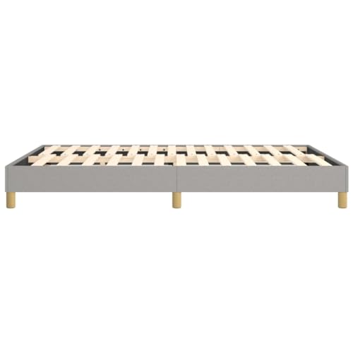 Queen Size Upholstered Bed Frame, Light Grey Fabric Platform Bed with Durable Plywood Slats, Modern Low Profile Bed Base for Bedroom Furniture, Easy Assembly - size: Queen