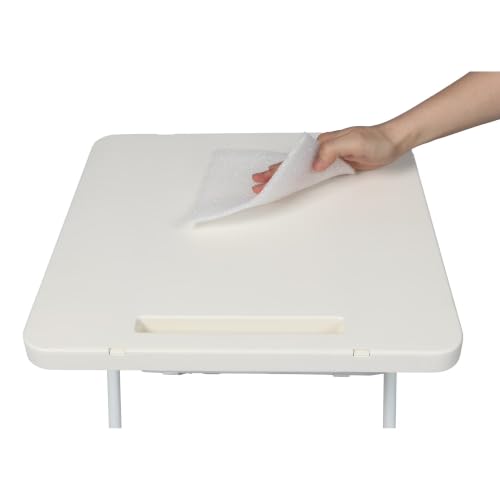 Folding Table Square Portable Compact with Hard Plastic Surface | 65 lb Max Load, Folds Flat for Storage, 40 x 40 x 39.8 cm, 1.86 kg, No Assembly Required