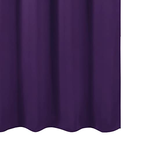Purple Blackout Curtains/52 x 95 Inch/Set of 2 Panels Rod Pocket Room Darkening Curtains for Bedroom - color: Purple, size: 52"W x 95"L (Pack of 2)