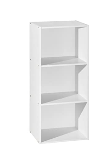 HODEDAH IMPORT Bookcase - color: White, size: 3-Shelf