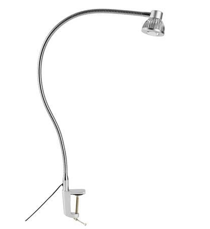 Hersi High Bright 5w 35‘’Long Flexible Arm Desk Lamp Metal Architect LED Task Light with Clamp, Adjustable Folding Twin-Arm Clip-on Table Lamp,Black for Home Office (Silver) - color: Silver