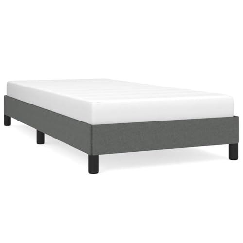 Twin XL Bed Frame Dark Gray Polyester Fabric Upholstered Platform Base with Slatted Support Modern Minimalist Bedroom Furniture for Teens Adults Small Spaces - color: Grey-a, size: Twin XL