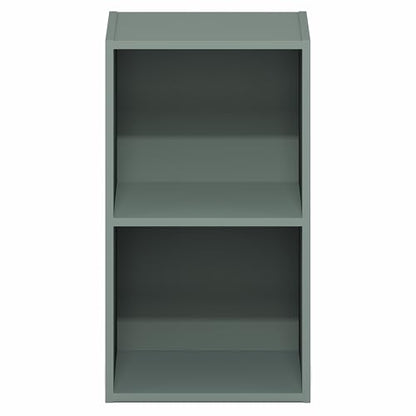 Furinno PASIR Book Shelf, 2-Tier Modern Bookshelf, Open Shelves Bookcase 9 x 12 x 21, Easy Assembly, for Living Room, Bedroom, Home Office, Sage Green - color: Sage Green, size: 2-Tier Cube