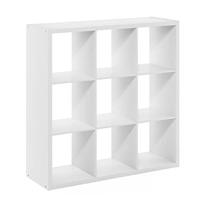 9-Cube Bookshelf, Cubicle Shelf Bookcase with Open Back, Position Reversible Book Shelf, 15 x 44 x 44, for Home Office, Living Room, White - color: White, size: 9 Cube