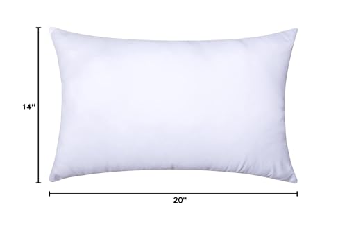 MIULEE 14x20 Inch Throw Pillow Insert for Couch Sofa Bed | Premium Virgin Filling, Soft Brushed Fabric, Rectangle Decorative Pillow, Lumbar Back and Neck Support - size: 14x20 Inch