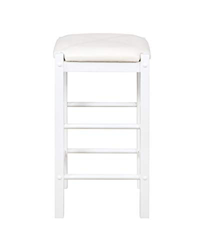 Linon White 3 Piece Faux Marble Tavern Set - color: White