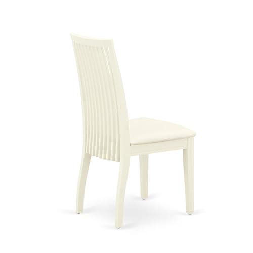 East West Furniture ANIP3-LWH-C 3 Piece Kitchen Table Set for Small Spaces Contains a Round Dining Table with Pedestal and 2 Linen Fabric Dining Room Chairs, 36x36 Inch, Linen White - color: Anip3-lwh-c