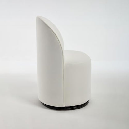 Penau Swivel Barrel Chair, Cream Velvet, Round Accent Seat | Velvet Upholstery, 360 Degree Swivel, Foam Cushion, Compact Indoor Seating, Dining Or Vanity Use