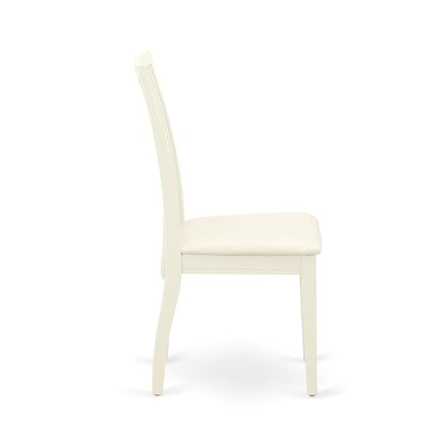East West Furniture ANIP3-LWH-C 3 Piece Kitchen Table Set for Small Spaces Contains a Round Dining Table with Pedestal and 2 Linen Fabric Dining Room Chairs, 36x36 Inch, Linen White - color: Anip3-lwh-c