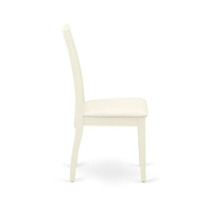 East West Furniture ANIP3-LWH-C 3 Piece Kitchen Table Set for Small Spaces Contains a Round Dining Table with Pedestal and 2 Linen Fabric Dining Room Chairs, 36x36 Inch, Linen White - color: Anip3-lwh-c