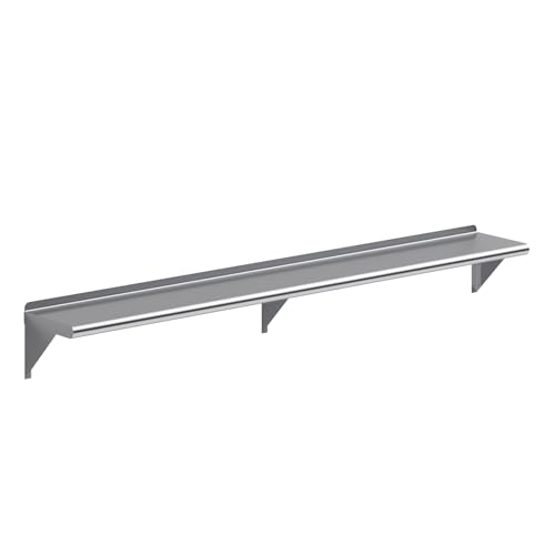 AmGood 10 in. x 72 in. Stainless Steel Wall Shelf | NSF | Metal Shelving | Garage, Laundry, Storage, Utility Room | Restaurant, Commercial Kitchen - size: 10 in. x 72 in.