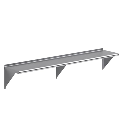 AmGood 14 in. x 72 in. Stainless Steel Wall Shelf | NSF | Metal Shelving | Garage, Laundry, Storage, Utility Room | Restaurant, Commercial Kitchen - size: 14 in. x 72 in.