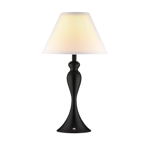 O'Bright Ember Cordless Table Lamp – Rechargeable, Touch Dimmable, Battery Operated, E26 LED Bulb, Type-C Fast Charging, Portable Lamp for Bedroom, Living Room, Office, Black - color: Black