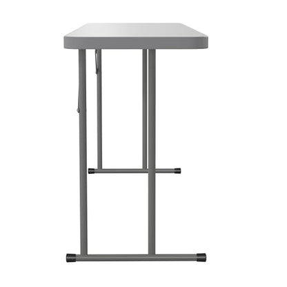 EMMA + OLIVER 6-Foot White Plastic Folding Table | Lightweight, Easy Storage, Event and Banquet Table - color: Grey