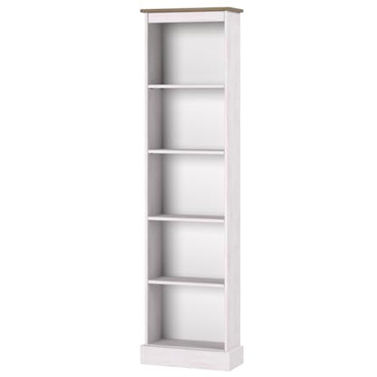 Wood Bookcase Tall Narrow Corona Snow - color: White