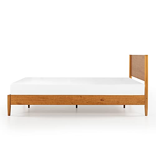 Zinus Allen Mid Century Wood Platform Bed Frame, King - color: Natural, size: King