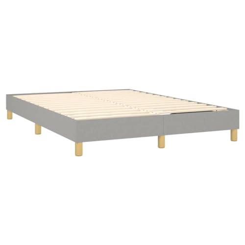 Queen Size Upholstered Bed Frame, Light Grey Fabric Platform Bed with Durable Plywood Slats, Modern Low Profile Bed Base for Bedroom Furniture, Easy Assembly - size: Queen