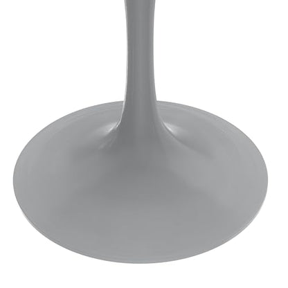 LeisureMod Verve Mid-Century Modern Dining Table with a 48" Round MDF Tabletop and White Steel Pedestal Base for Kitchen and Dining Room (Black) - color: Black Wood, size: 48 inch Wide