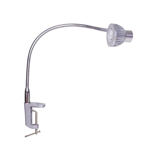 Hersi High Bright 5w 35‘’Long Flexible Arm Desk Lamp Metal Architect LED Task Light with Clamp, Adjustable Folding Twin-Arm Clip-on Table Lamp,Black for Home Office (Silver) - color: Silver