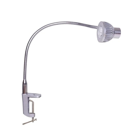 Hersi High Bright 5w 35‘’Long Flexible Arm Desk Lamp Metal Architect LED Task Light with Clamp, Adjustable Folding Twin-Arm Clip-on Table Lamp,Black for Home Office (Silver) - color: Silver