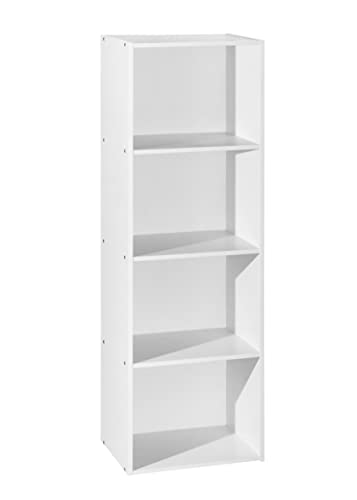 HODEDAH IMPORT Bookcase - color: White, size: 4-Shelf