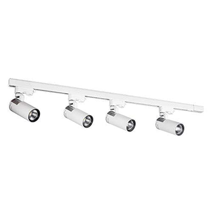 UPO 4-LED Track Lighting kit, 3000 Lumens 4000K,Ceiling Spot Lighting for Kitchen, Living Room, Bedroom Adjustable Track Head Easy Installation, LED Bulbs Included,White - color: 4000k white