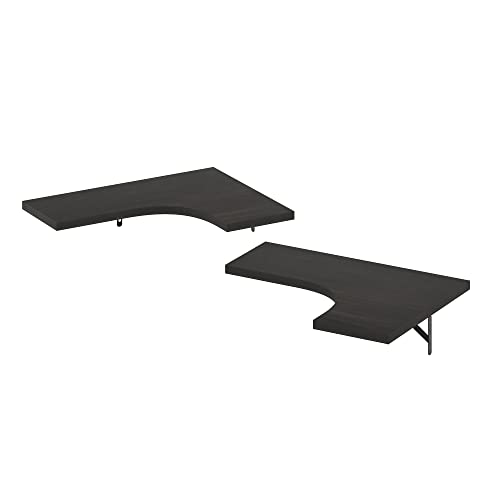 L-Shaped Set of 2 Corner Wall Shelf, Wall Mounted Shelves, Corner Floating Shelf, Floating Shelves for Wall, for Bedroom, Bathroom, Living Room, Espresso